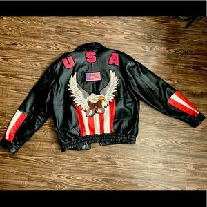 Vintage American Leather Jacket with Eagle